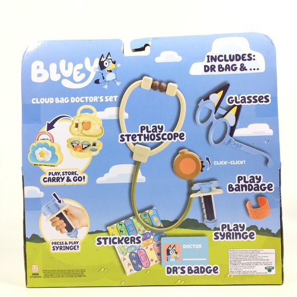 Bluey Cloud Bag Doctors Check Up Set 7 Pieces NEW 2022 - Picture 6 of 11